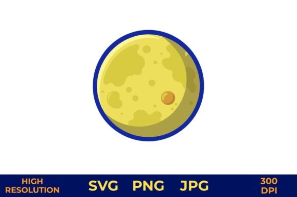 Download Full Moon Vector with Blue Border Design - Vector Collection