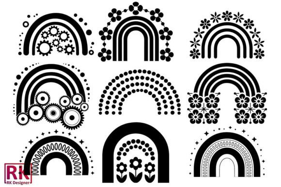 Download Black and White Boho Rainbows SVG Bundle - Premium Resources