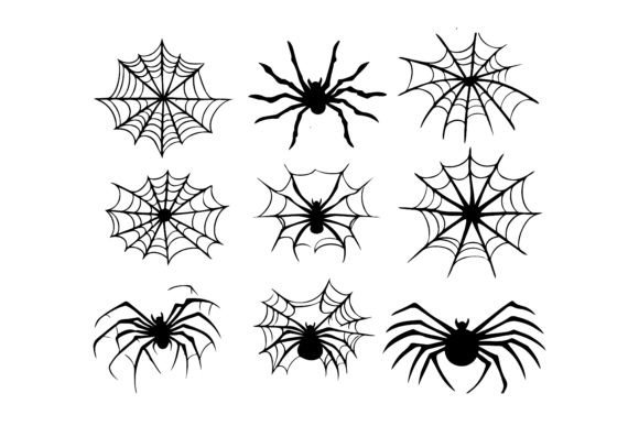 Download Spider Silhouettes, Cobwebs Vector Art - Vector Collection