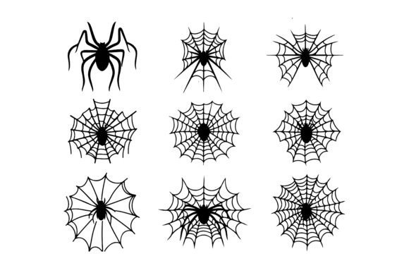 Download Spider Silhouettes, Cobwebs Vector Art - Vector Collection