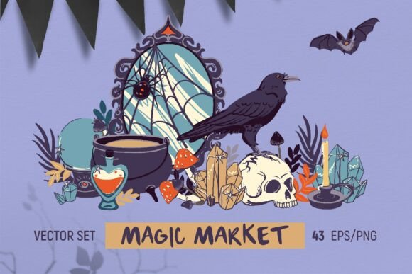 Download Magic Market. Halloween Vector Set - Vector Collection