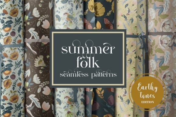 Download Summer Folk Seamless Patterns JPEG PNG - Premium Resources