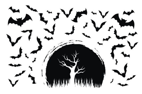 Download Bats Silhouette  Vector - Vector Collection
