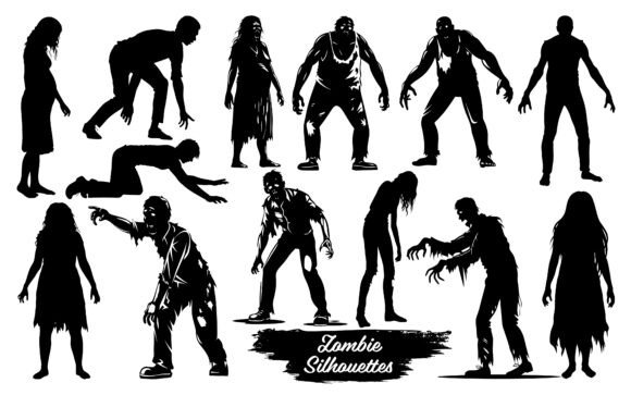 Download Zombie Silhouettes Vector Art - Vector Collection