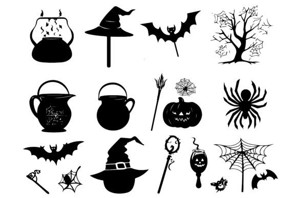 Download Spider Silhouettes, Cobwebs Vector Art - Vector Collection