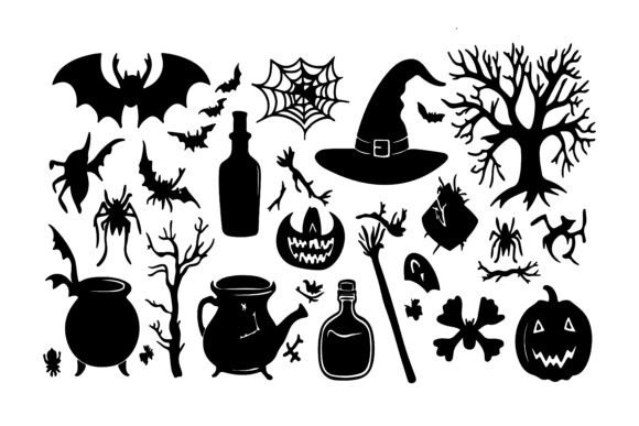 Download Spooky Silhouette Vector Element Set - Vector Collection