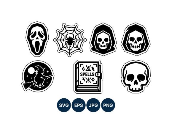 Download Skull Witch Spider Web Vector Icons - Vector Collection