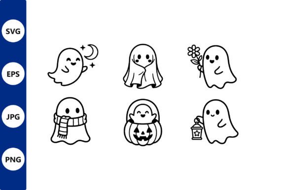 Download Cute Black White Ghost Halloween Vector - Vector Collection