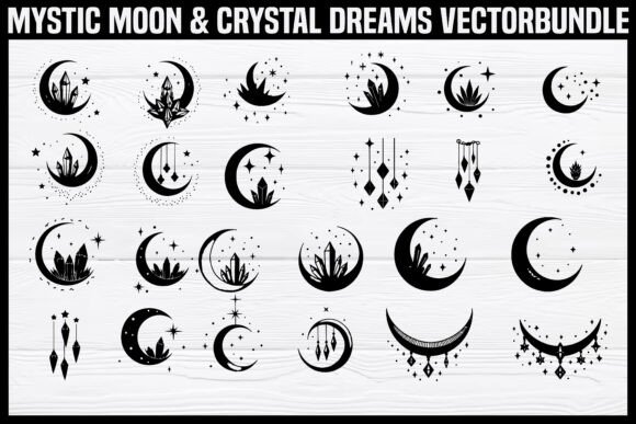 Download Mystic Moon &amp; Crystal Dream Vector Set B - Vector Collection