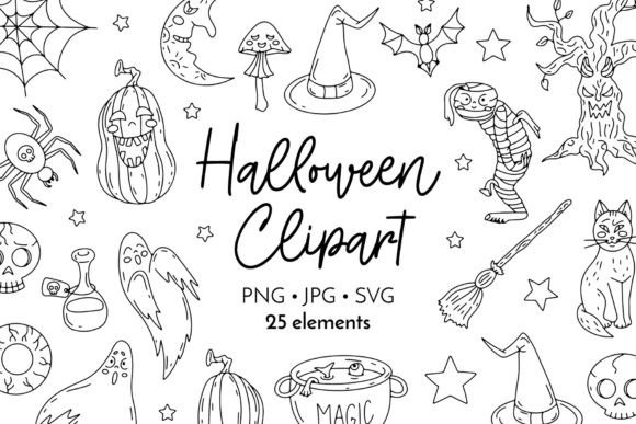 Download Line Art Halloween Vector Clipart - Vector Collection