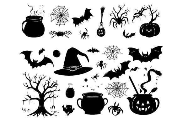 Download Spider Silhouettes, Cobwebs Vector Art - Vector Collection