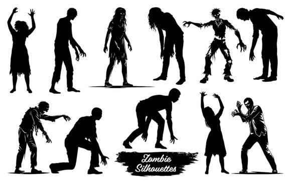 Download Zombie Silhouettes Vector Art - Vector Collection